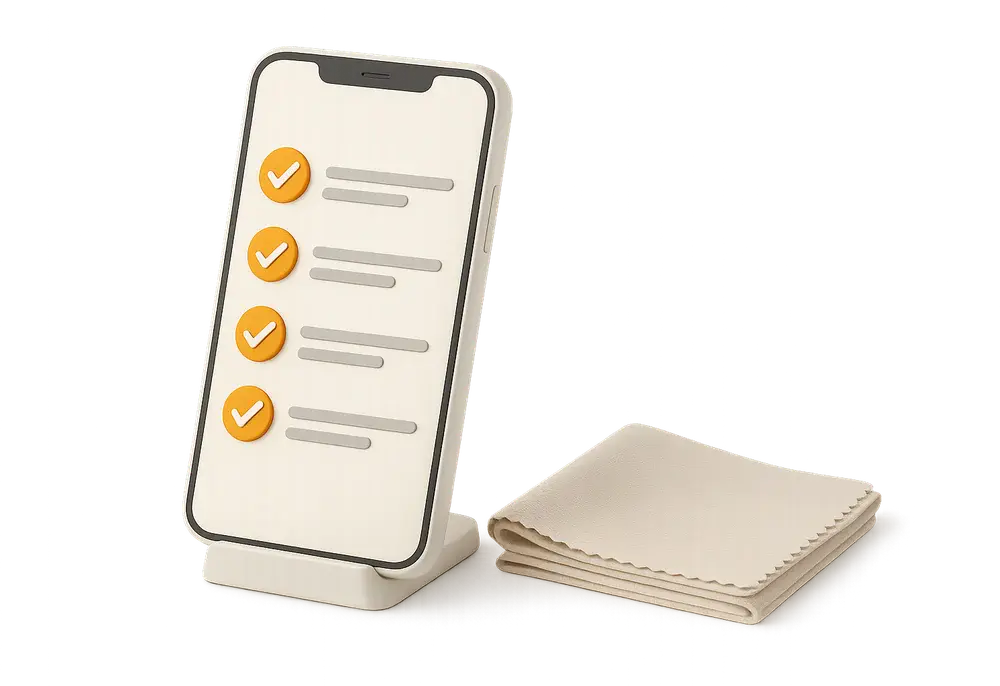 cleaner validating their cleaning checklist with timestamped photo proof in CleanClac cleaner validating their cleaning checklist with timestamped photo proof in CleanClac