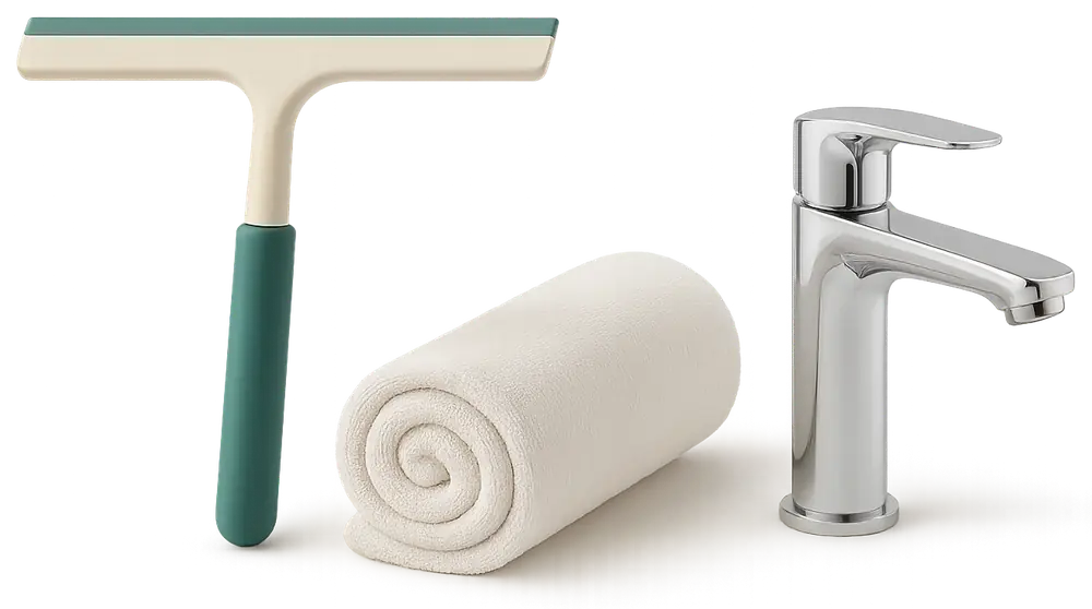 Express bathroom clean in an Airbnb between guests