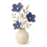 Um ramo de flores artificiais numa jarra