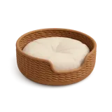 Uma cama para animal com a almofada