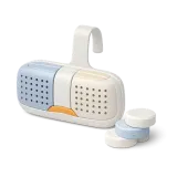 Um bloco sanitário e pastilhas