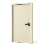 Uma porta interior fechada com o puxador