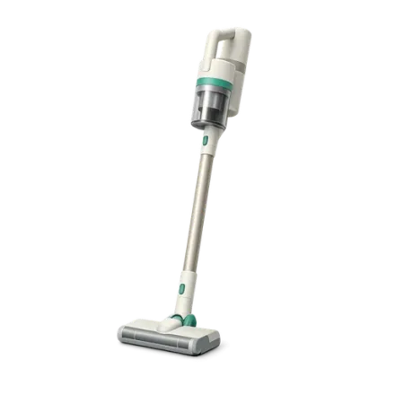 A cordless stick vacuum