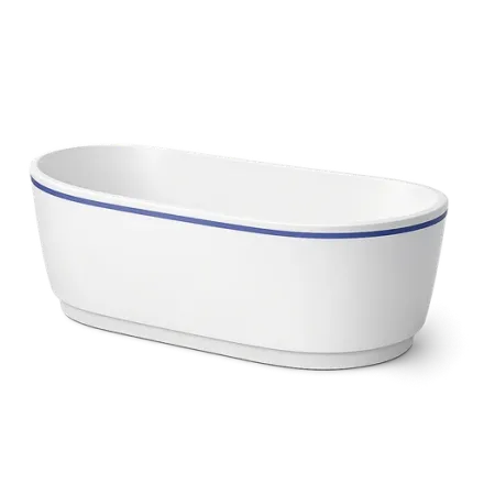 A freestanding bathtub