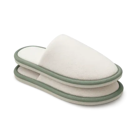 A pair of hotel slippers