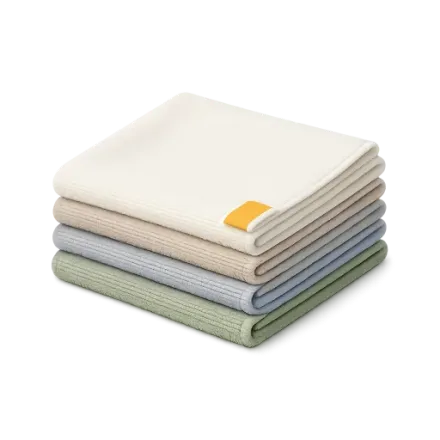 Folded microfibre cloths