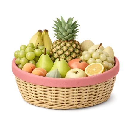 A basket of fresh fruit
