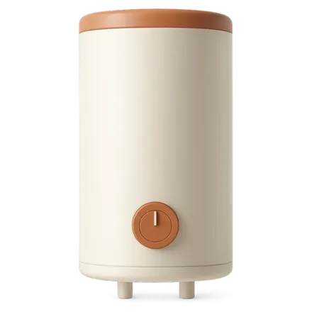 A cylindrical water heater