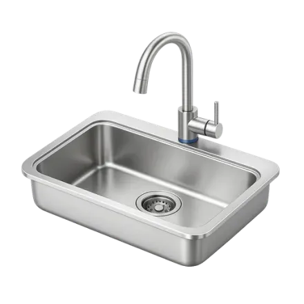 A clean kitchen sink