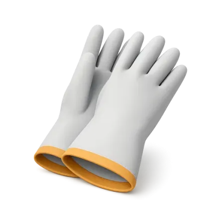 A pair of rubber gloves