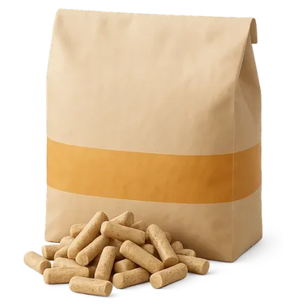 Wood pellets and their sack