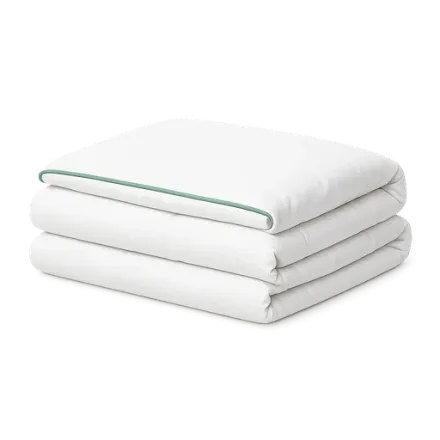 A folded duvet cover