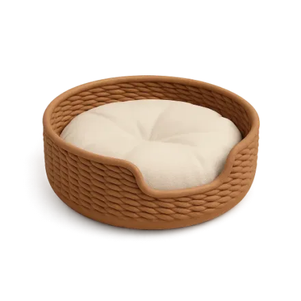 A pet bed with its cushion