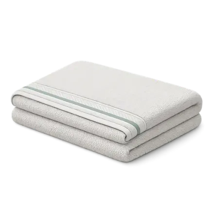 A folded bath mat