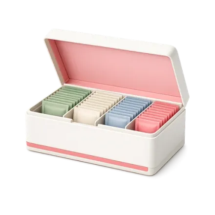 An open tea gift box